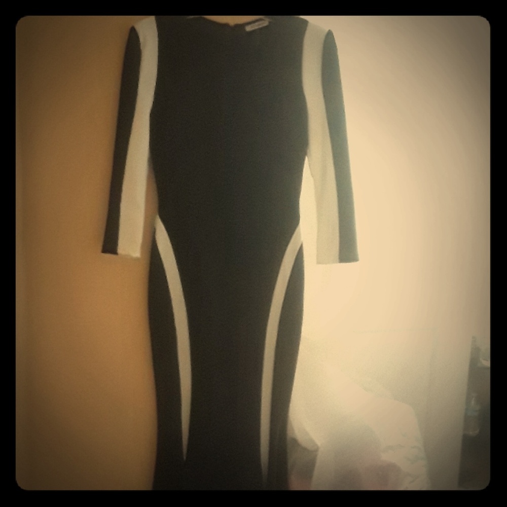 Black and white formal dress